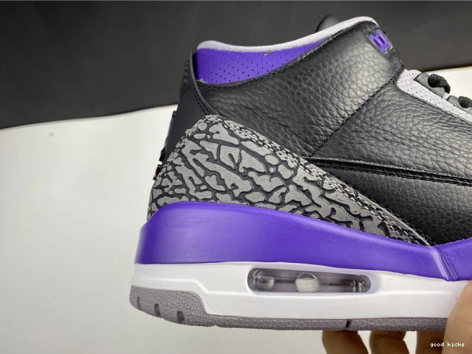 Rep Air Jordan 3 Court 050 Purple Retro CT8532 Black 0720